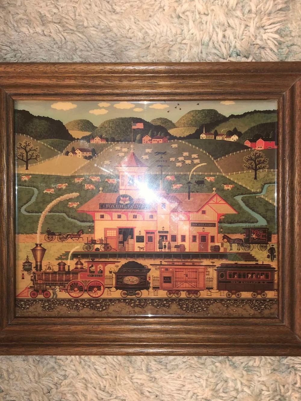 Cocktail tray  "Fox Hill Farms" by American folk artist Charles Wysocki
